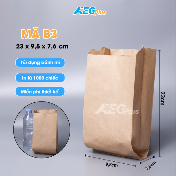Túi đựng bánh mì - B3 - Sản Xuất Túi Giấy Kraft - Công Ty Cổ Phần Sản Xuất Và Thương Mại AEGPlus